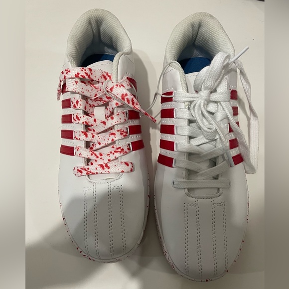 K swiss court sneakers. White/Red. Never been used. Like new. - Picture 2 of 4